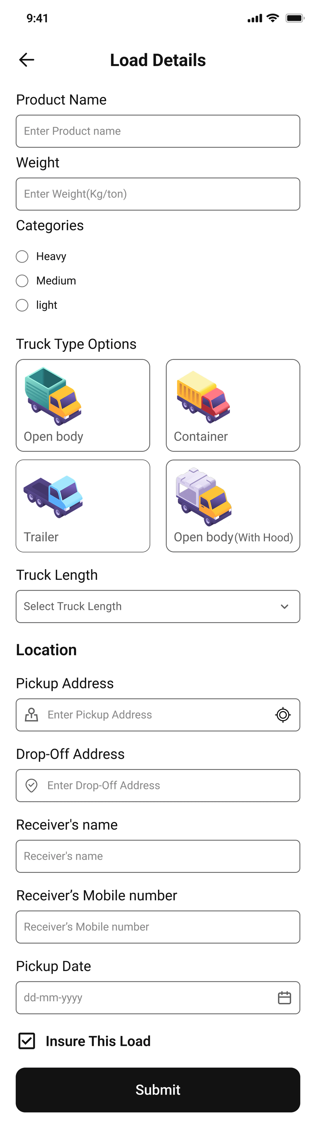 Nearby Load Matching & Proposals
